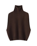 Wool Turtleneck Knit Sleeveless Vest