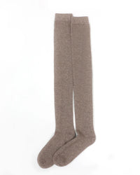 Women's Cashmere knee-high stockings featuring a sculpted long-tube cuff, thick soft knit, and pure cashmere fabric, perfect for delivering poised warmth in cold office environments.