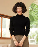 High-Neck Pullover Slim-Fit Cashmere Knit Sweater