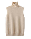 Merino Wool Turtleneck Sleeveless Sweater Vest