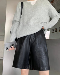 High-Waisted Wide-Leg Shorts