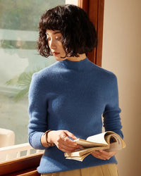 Cashmere Turtleneck Pullover Slim-Fit Knit Sweater