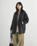 Wool-Blend Double-Breasted Midi Overcoat