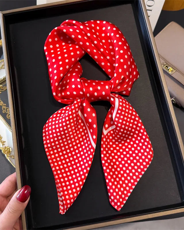 Floral Print Satin Square Scarf