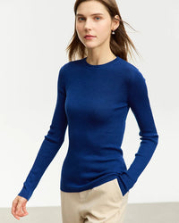 Simple Slim-Fit Wool Crewneck Sweater