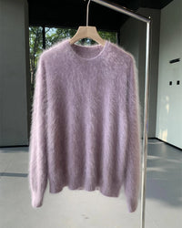 Cashmere Fluffy Round-Neck Pullover