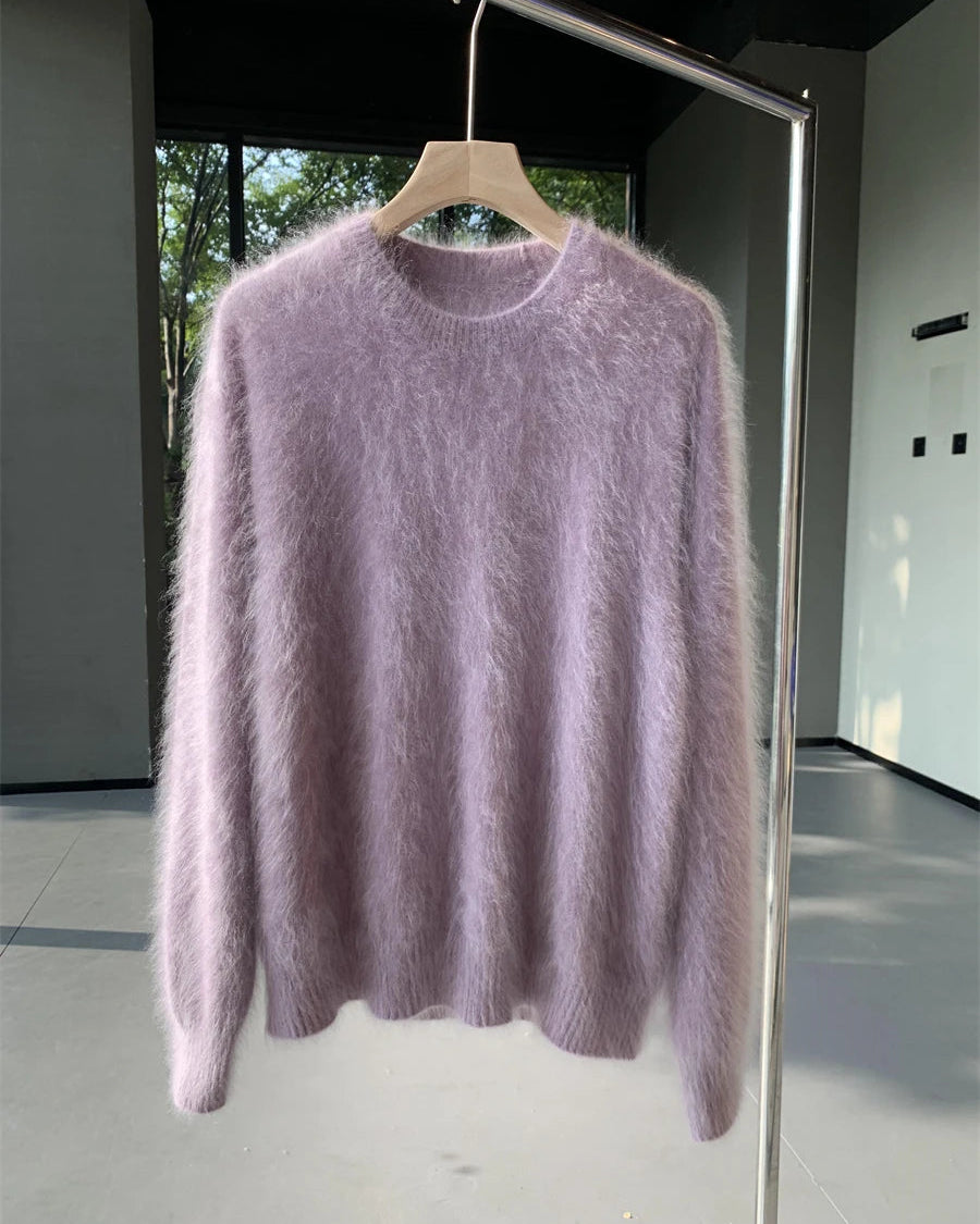 Cashmere Fluffy Round-Neck Pullover