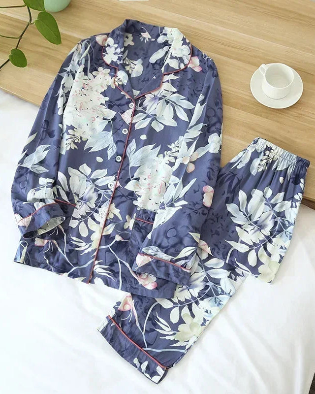 Floral Print Long-Sleeve Pajama Set
