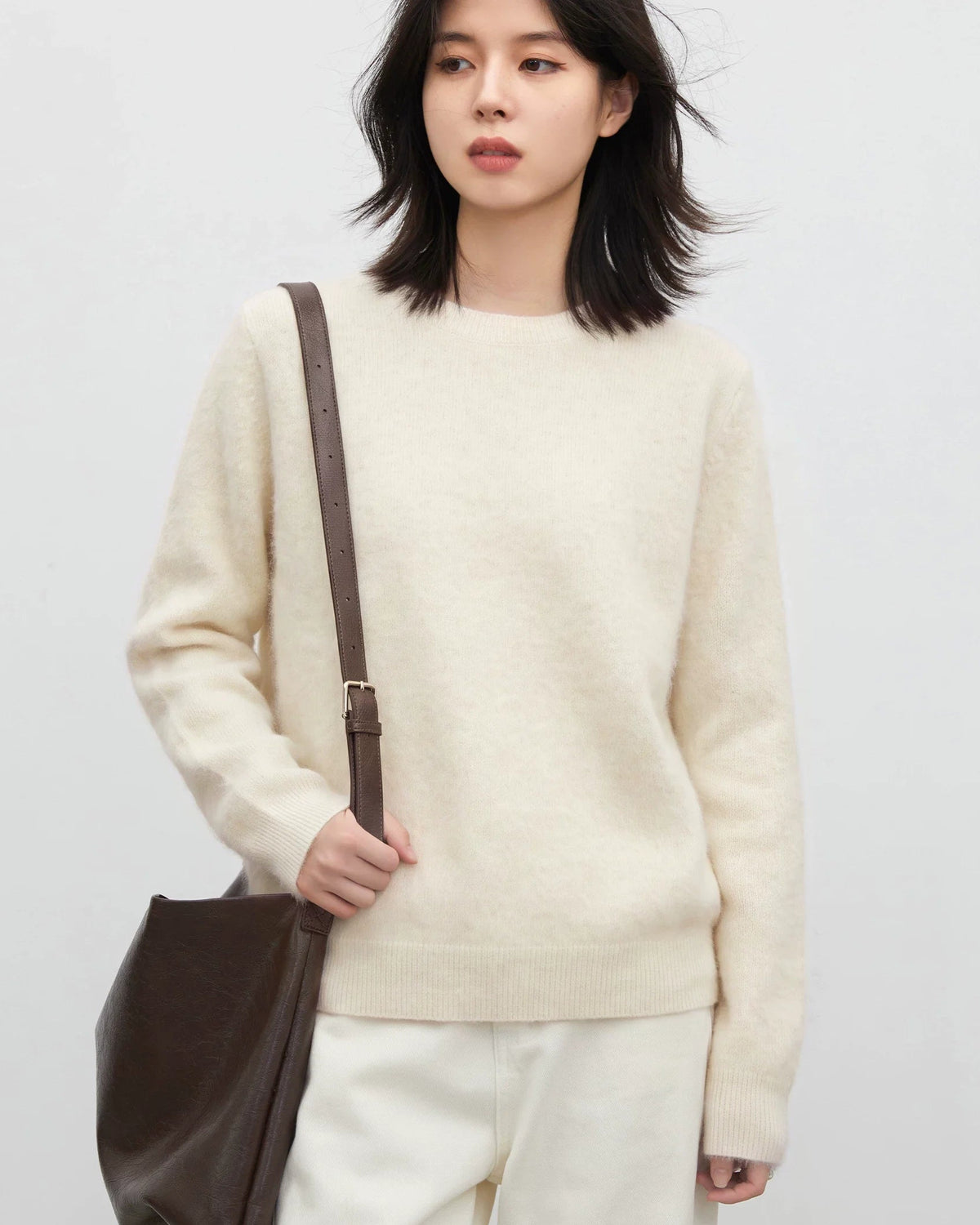 Oversized Wool Cashmere Crew Sweater