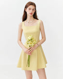 Square Neck Sleeveless Flared Mini Dress