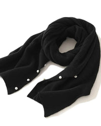 Merino Wool Solid Hollow Knit Shawl Scarf Wrap