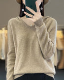 Soft Wool Knit Hooded Pullover Sweater