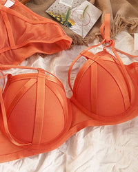 Classic Bandage Lace Cutout Push-Up Bra Set