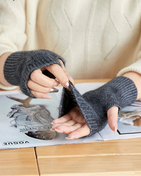 Soft Knit Wrist Warmers Thumb-Hole Mittens