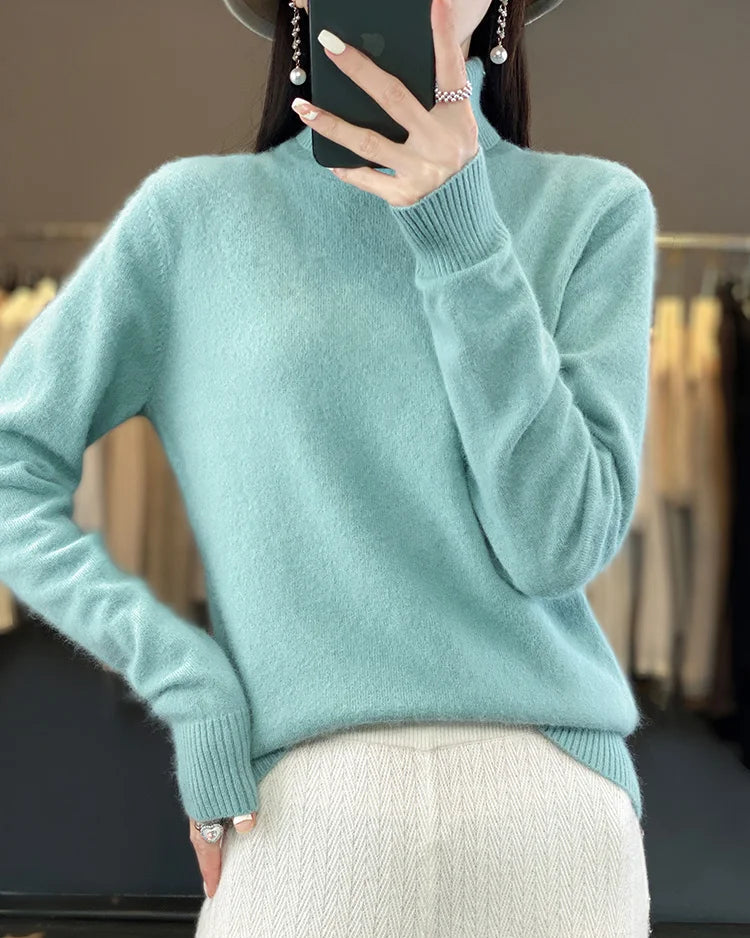 Mink Cashmere Turtleneck Sweater