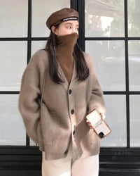 Mid-Length Cashmere V-Neck Cardigan