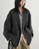Wool-Blend Double-Breasted Midi Overcoat