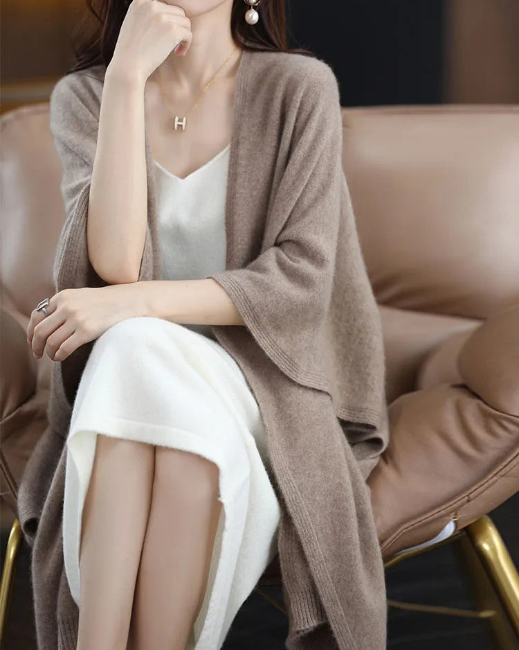 Plus-Size Wool Casual Cardigan Shawl