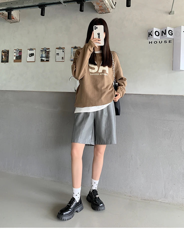 High-Waisted Wide-Leg Shorts