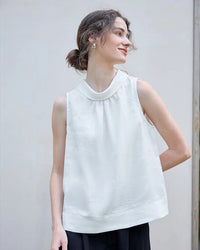 Casual Sleeveless Stand-Up Collar Fashion T-Shirt