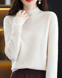 Merino Wool Mock Neck Sweater