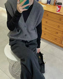 Merino Wool V-Neck Knit Vest