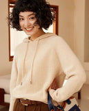 Cashmere Knitted Long-Sleeved Hooded Pullover