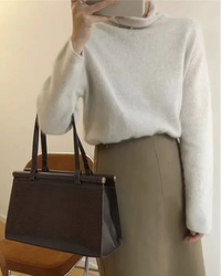 Relaxed Wool Turtleneck Sweater
