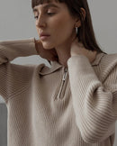 Casual Lapel Zipper Pullover Sweater