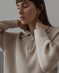 Casual Lapel Zipper Pullover Sweater