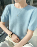 Mink Cashmere Short Sleeve Sweater