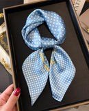 Floral Print Satin Square Scarf