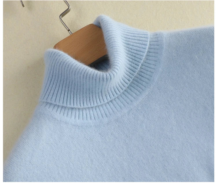 Plush Mink Cashmere Turtleneck Sweater