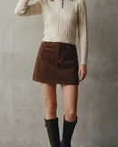 Corduroy Slim-Fit Mini Skirt