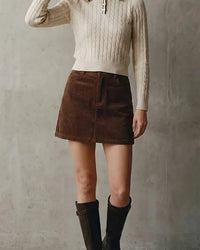 Corduroy Slim-Fit Mini Skirt