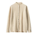 Cashmere Knitted Causal Stand-up Collar Cardigan