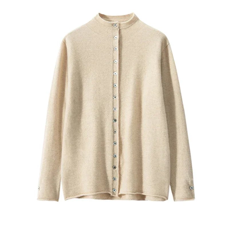 Cashmere Knitted Causal Stand-up Collar Cardigan