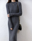 Ribbed Merino Wool Midi Dress