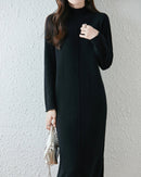 Merino Wool Turtleneck Midi Dress