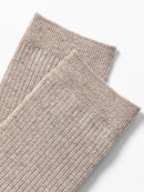 Ribbed Wool Blended Long Socks