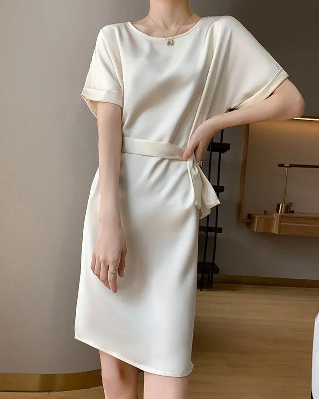 Acetate Silk Drape Satin Dress
