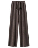 Cotton Wool Wide-Leg Knit Pants