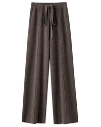 Cotton Wool Wide-Leg Knit Pants