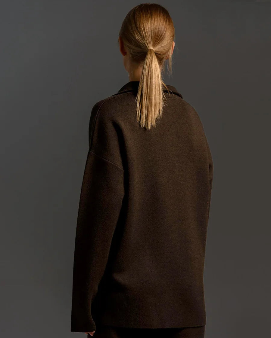 Polo Neck Sweater & Wide Leg Pants Set