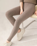 100% Merino Wool Seamless High-Waist Knit Leggings