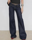 Low-Rise Embroidered Flared Jeans