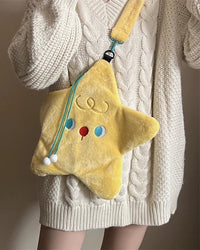 Star-Shaped Faux Fur Crossbody Bag