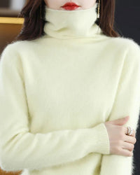 Pure Mink Cashmere Turtleneck Sweater