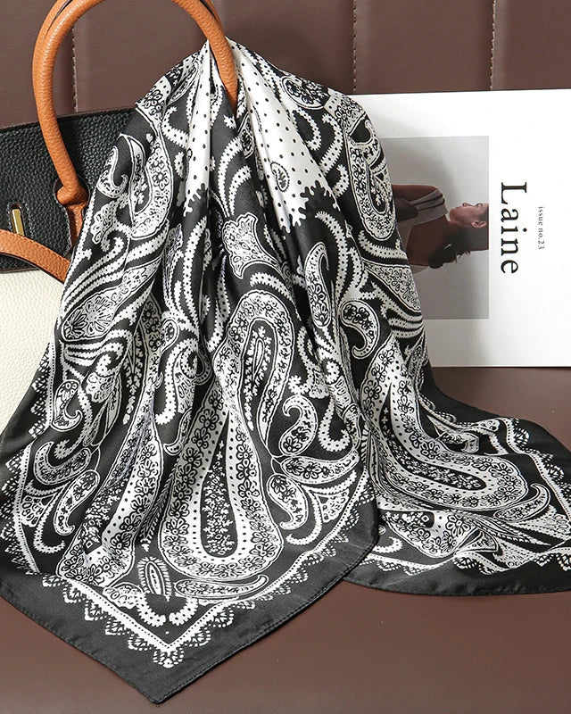 Multifunction Paisley Square Silk Scarf