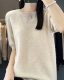 Extrafine Merino Wool Short-Sleeve Sweater